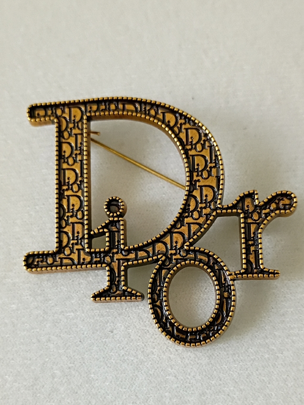 New Gold and Black Script Pin - Picture 3 of 3
